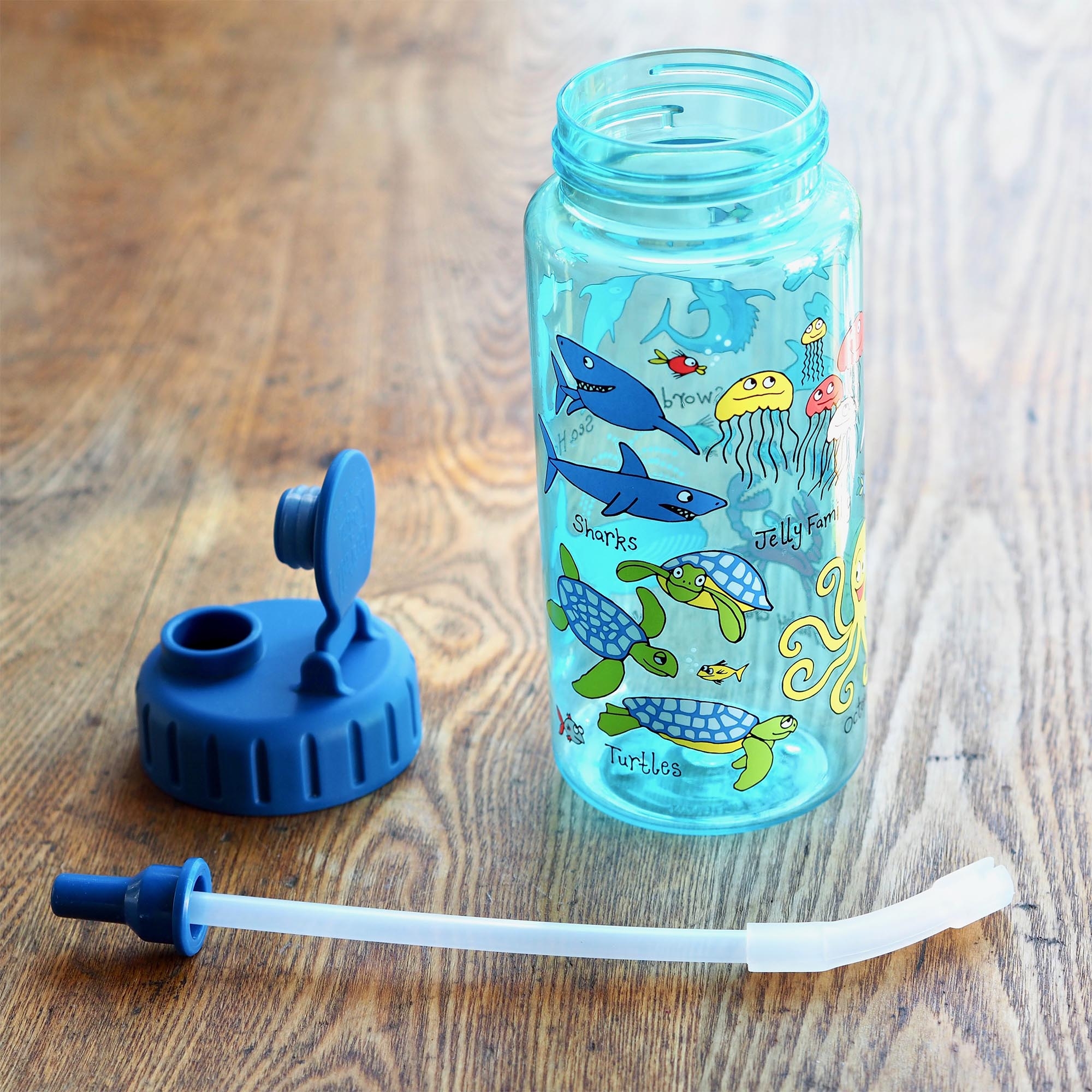 Kids Ocean Drinking Bottle With Straw