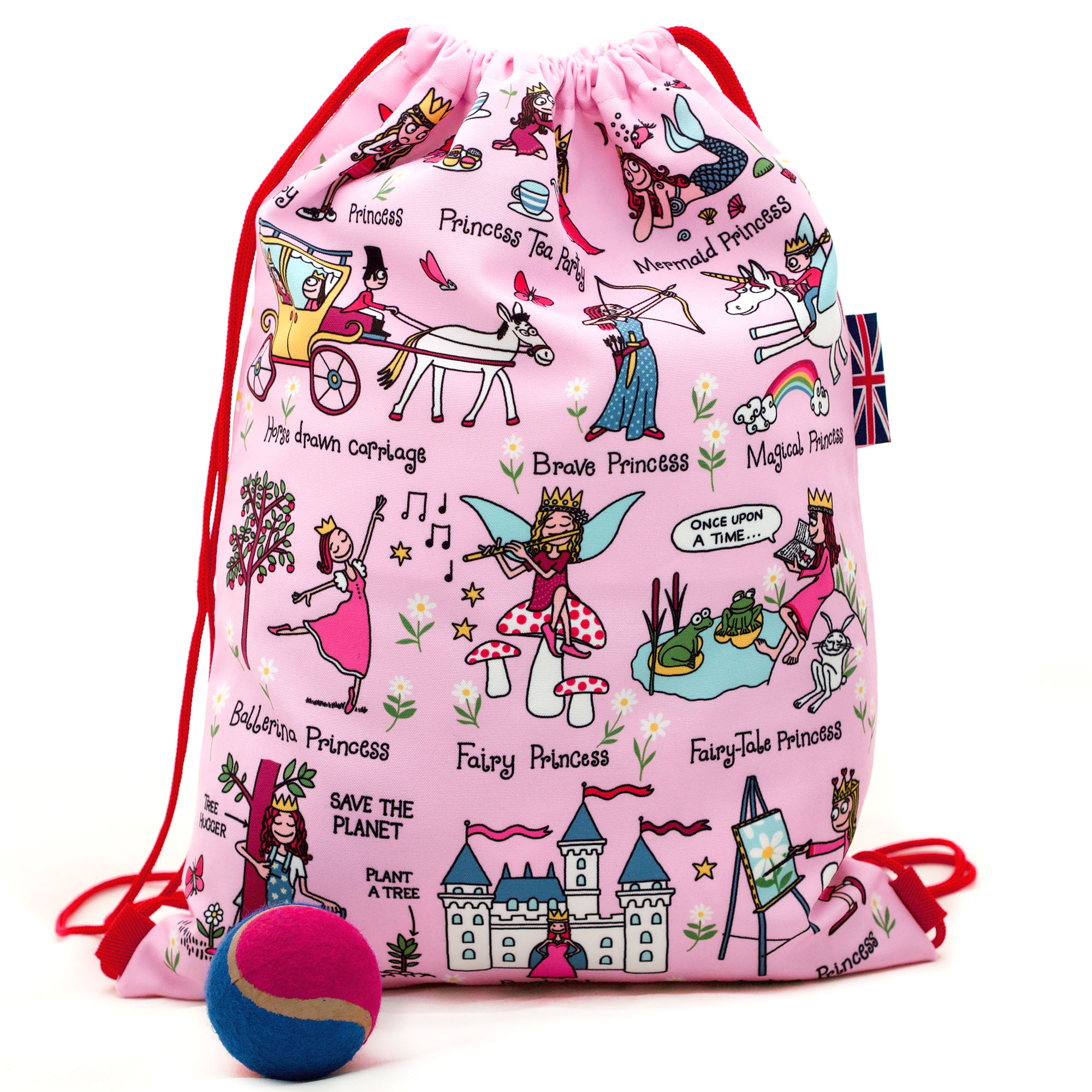 Kids Princess Waterproof Drawstring Bag