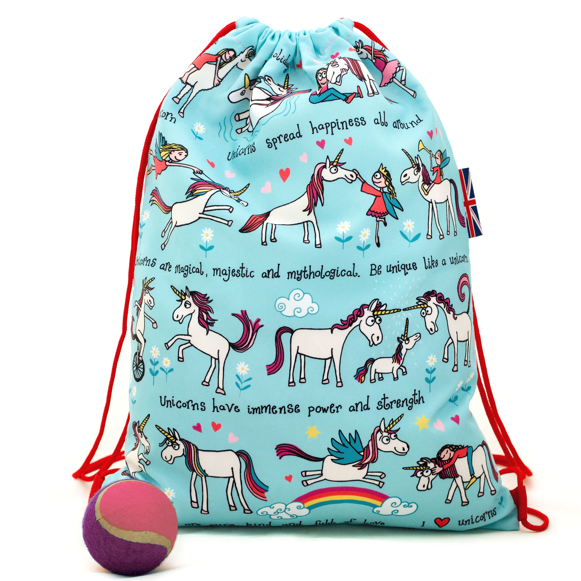 Kids Unicorn Waterproof Drawstring Bag - Recycled!