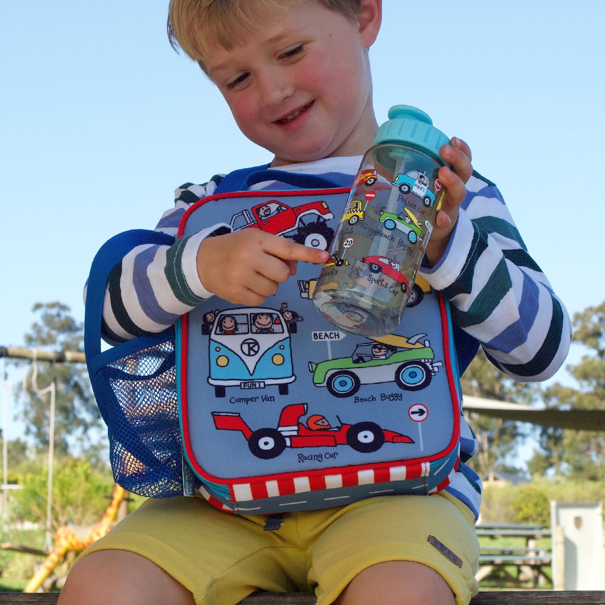 Kids Cars Drinking Bottle With Straw