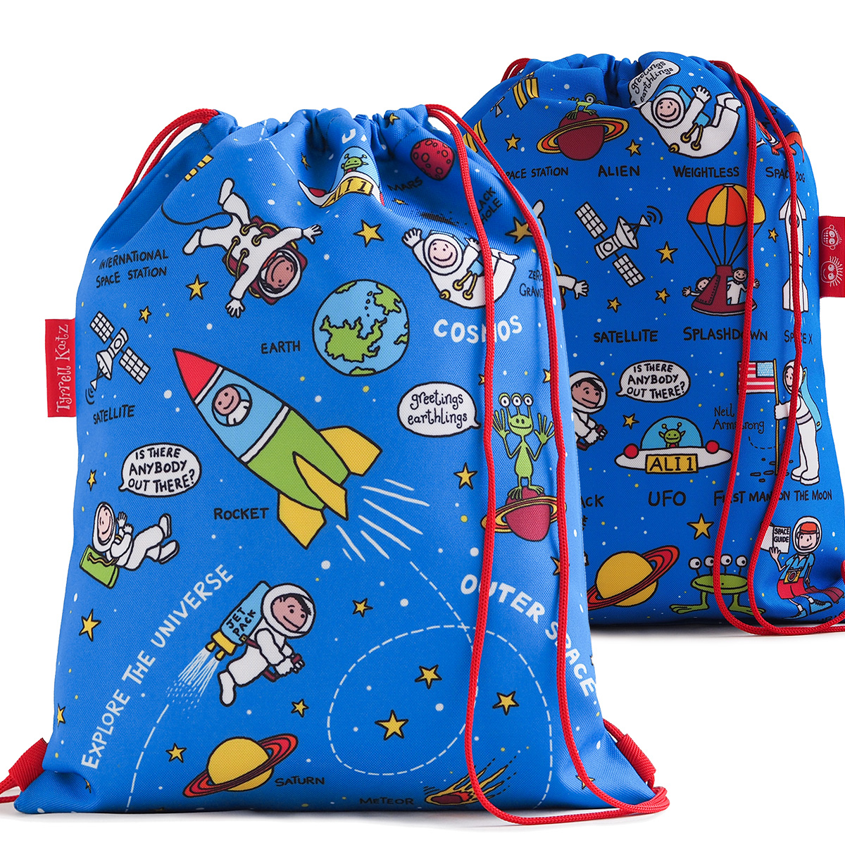 Kids Space Waterproof Drawstring Bag - Recycled