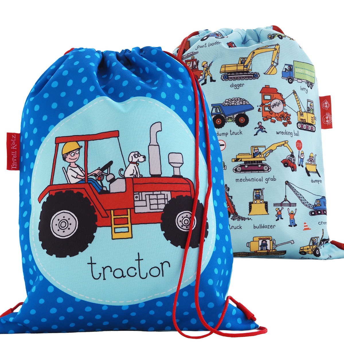 Kids Trucks Waterproof Drawstring Bag - Recycled!