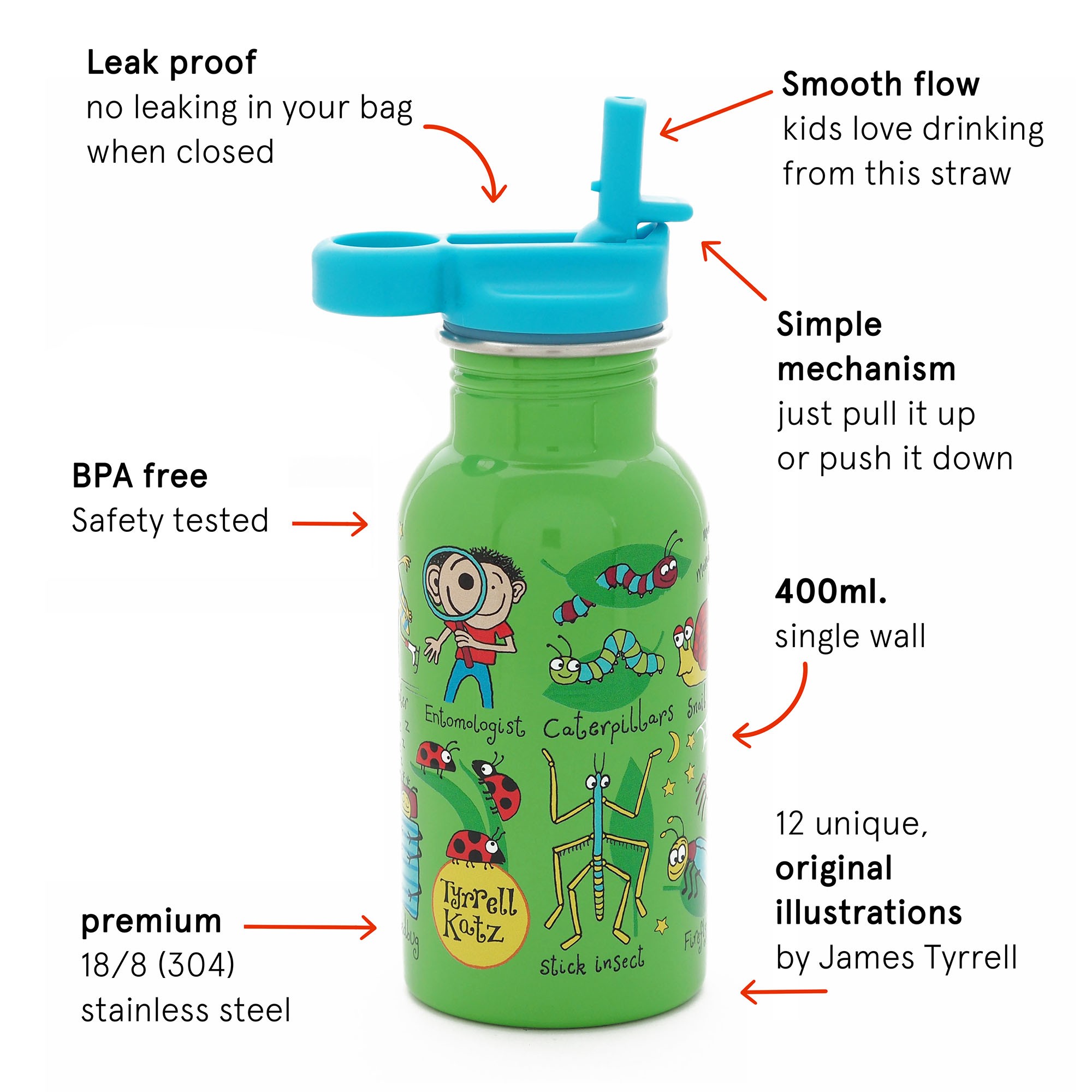 Bugs Stainless Steel Drinking Bottle