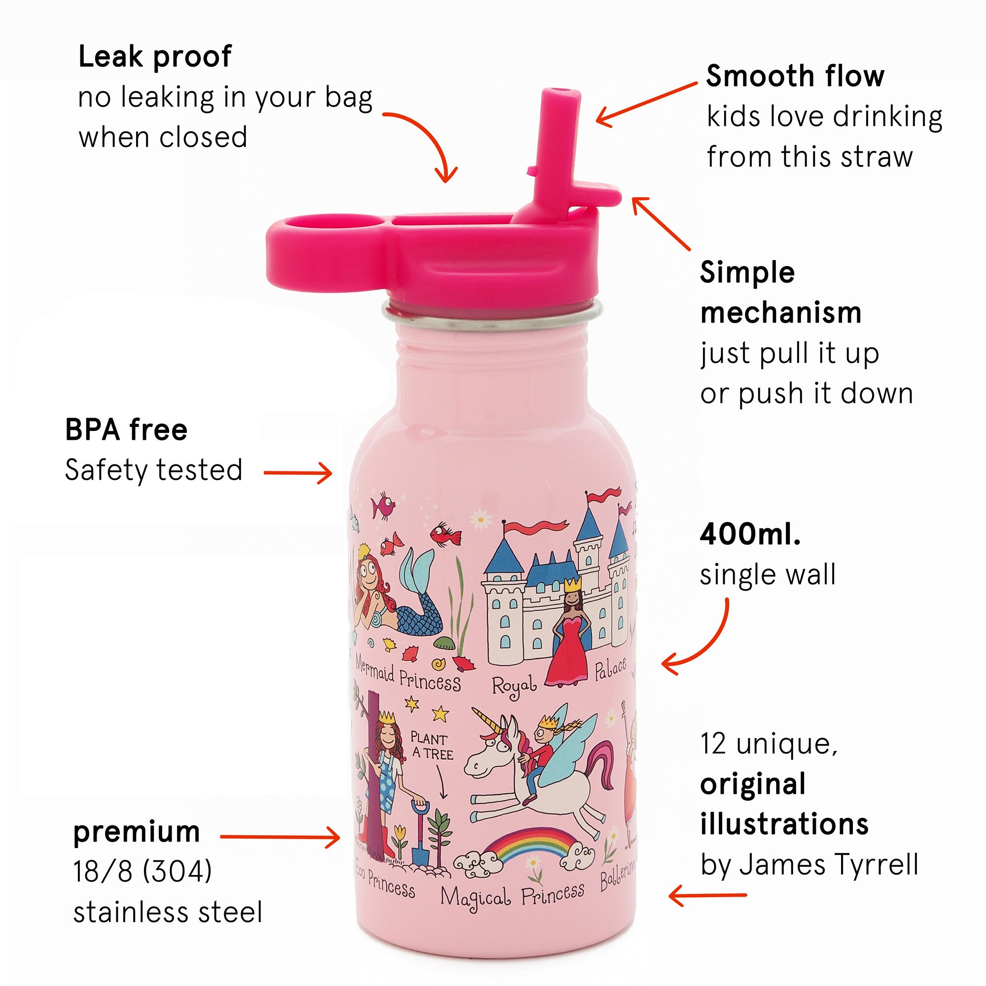 Princess Stainless Steel Drinking Bottle
