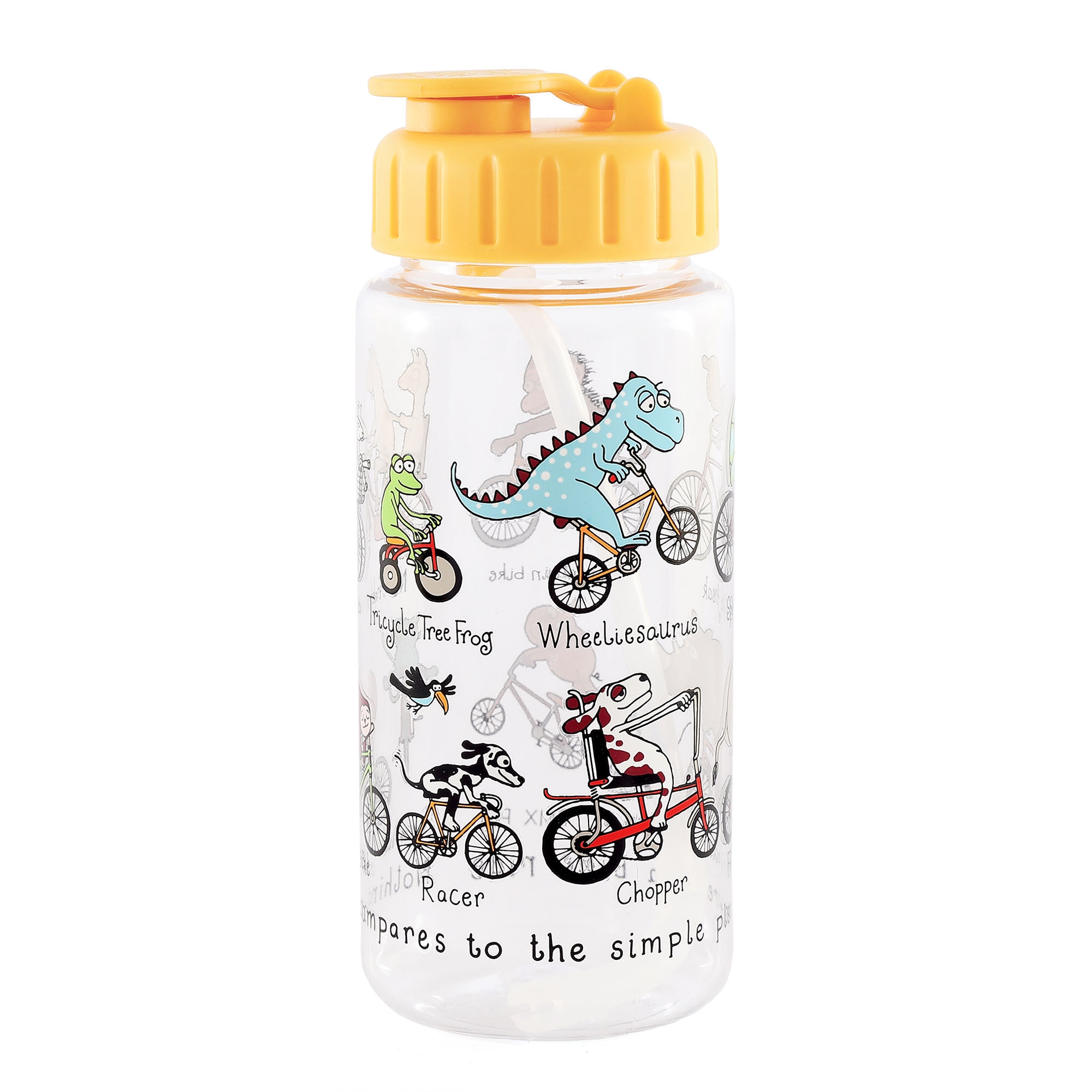 New Animals on Bikes Drinking Bottle With Straw