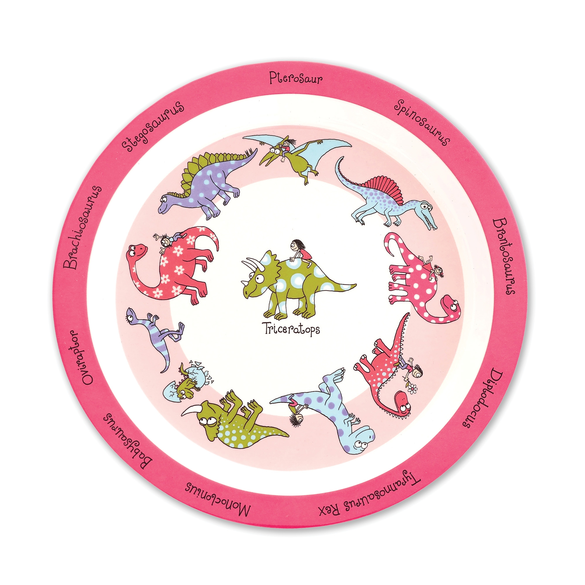 Dinosaurs Pink Plate