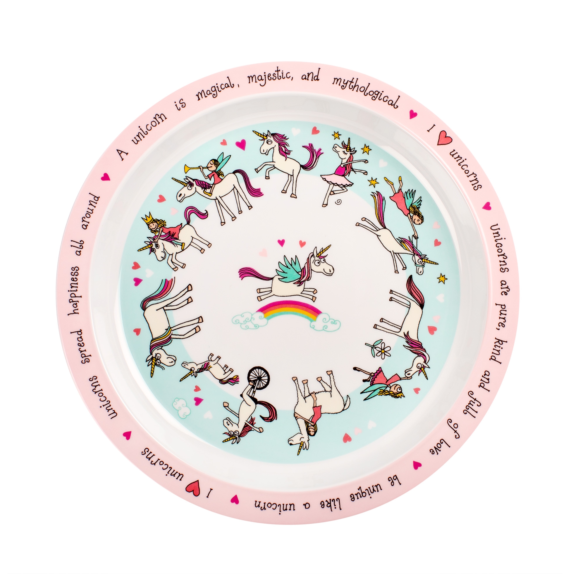 Unicorns Design Melamine Plate