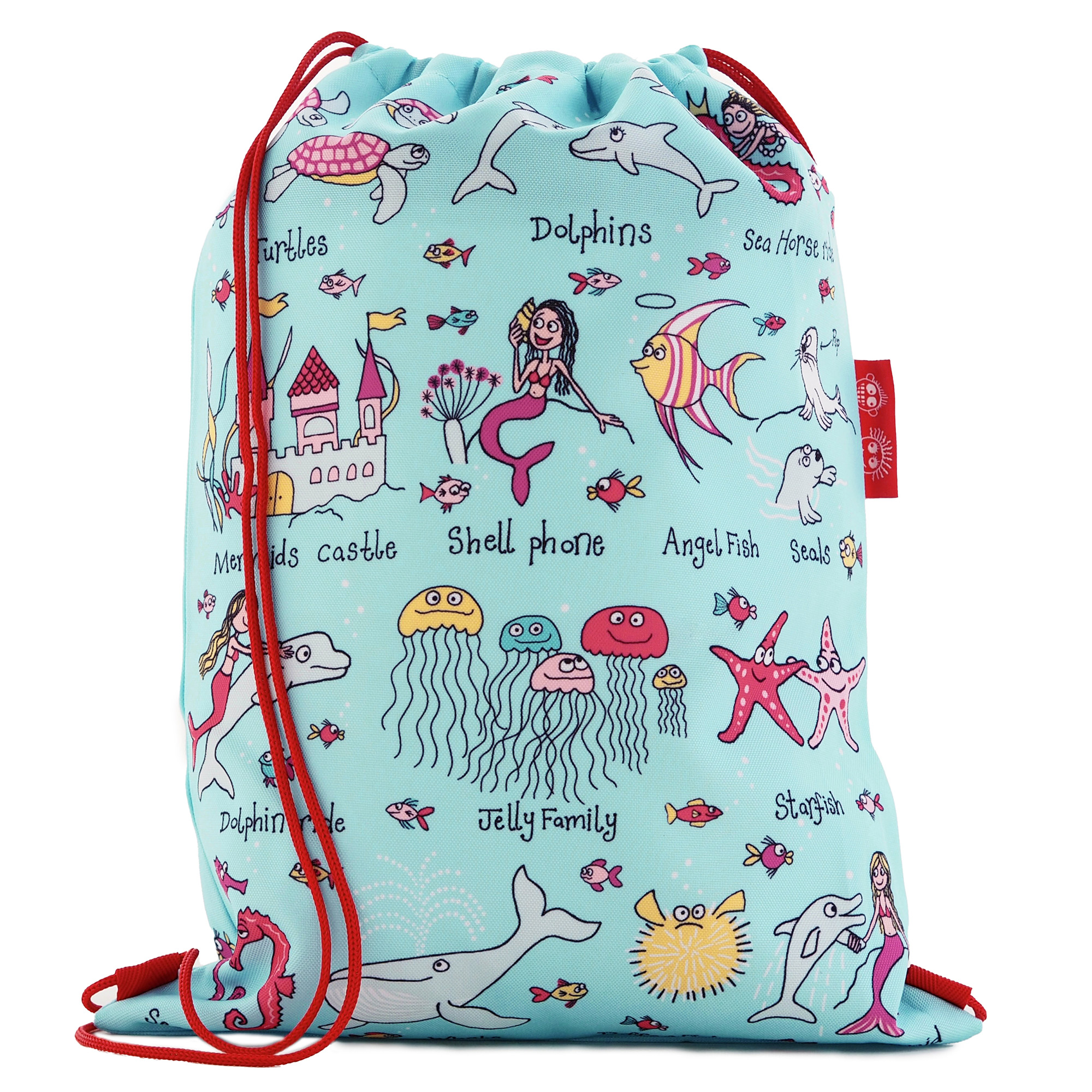 Kids Under The Sea Waterproof Drawstring Bag - Recycled
