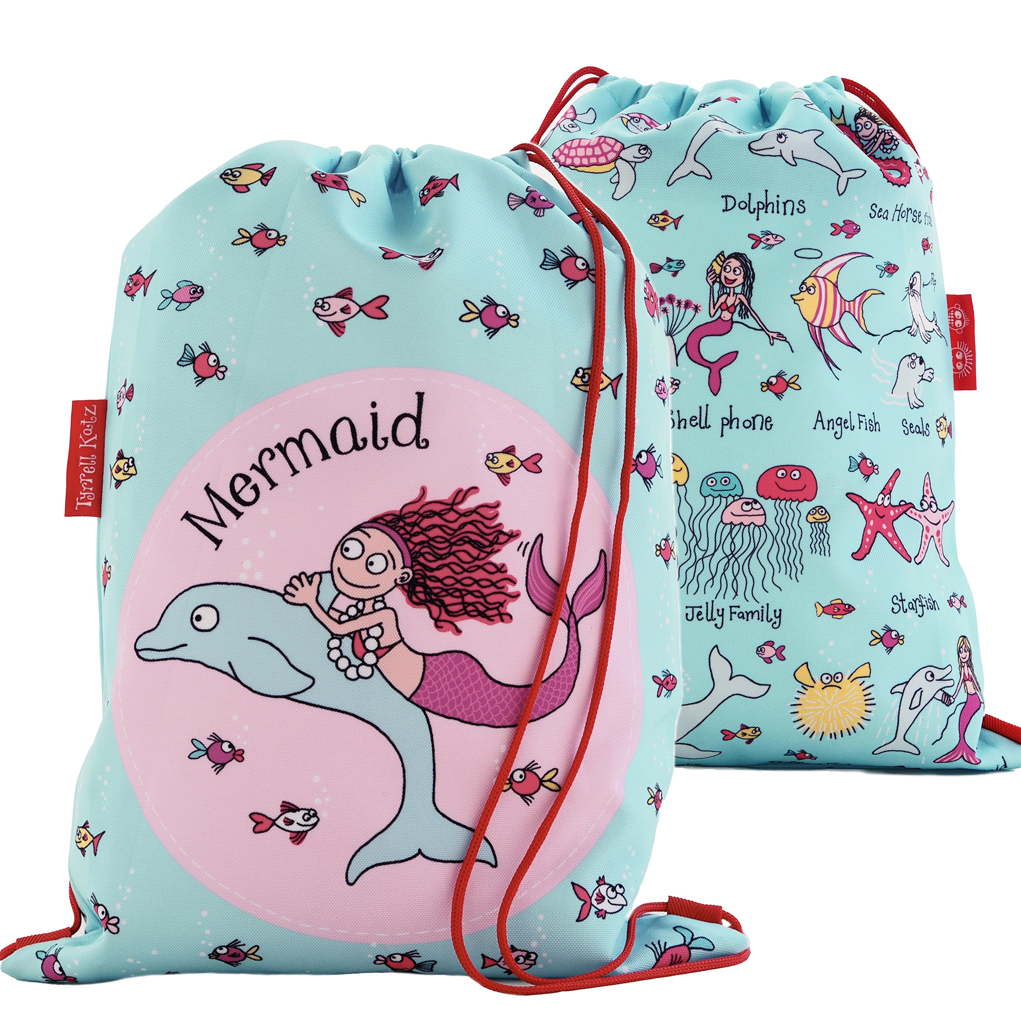 Kids Under The Sea Waterproof Drawstring Bag - Recycled